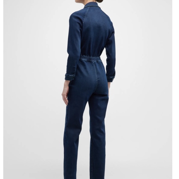 NWT $495 MOTHER The Racer Denim Jumpsuit in Catch Me If You Can - size XS! - Picture 5 of 9